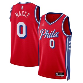 Dres Philadelphia 76ers Tyrese Maxey 0 Jordan 2022-23 Statement Edition Crvena Swingman